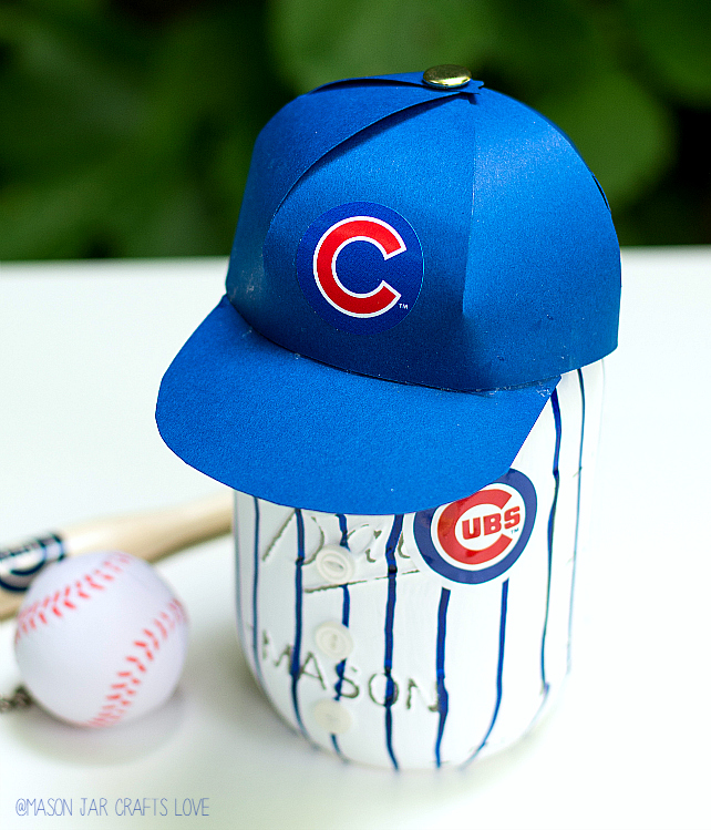 Mason Jar Craft: Baseball Uniform Mason Jar