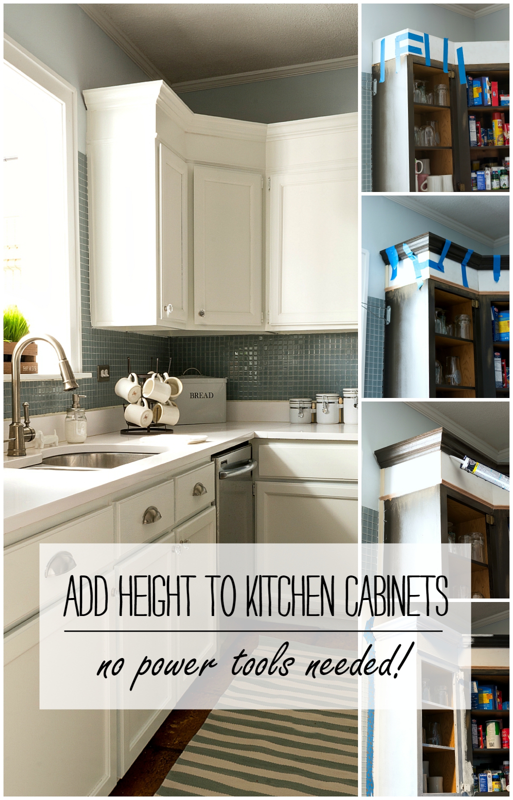 How To Add Height To Kitchen Cabinets - No Power Tools Needed