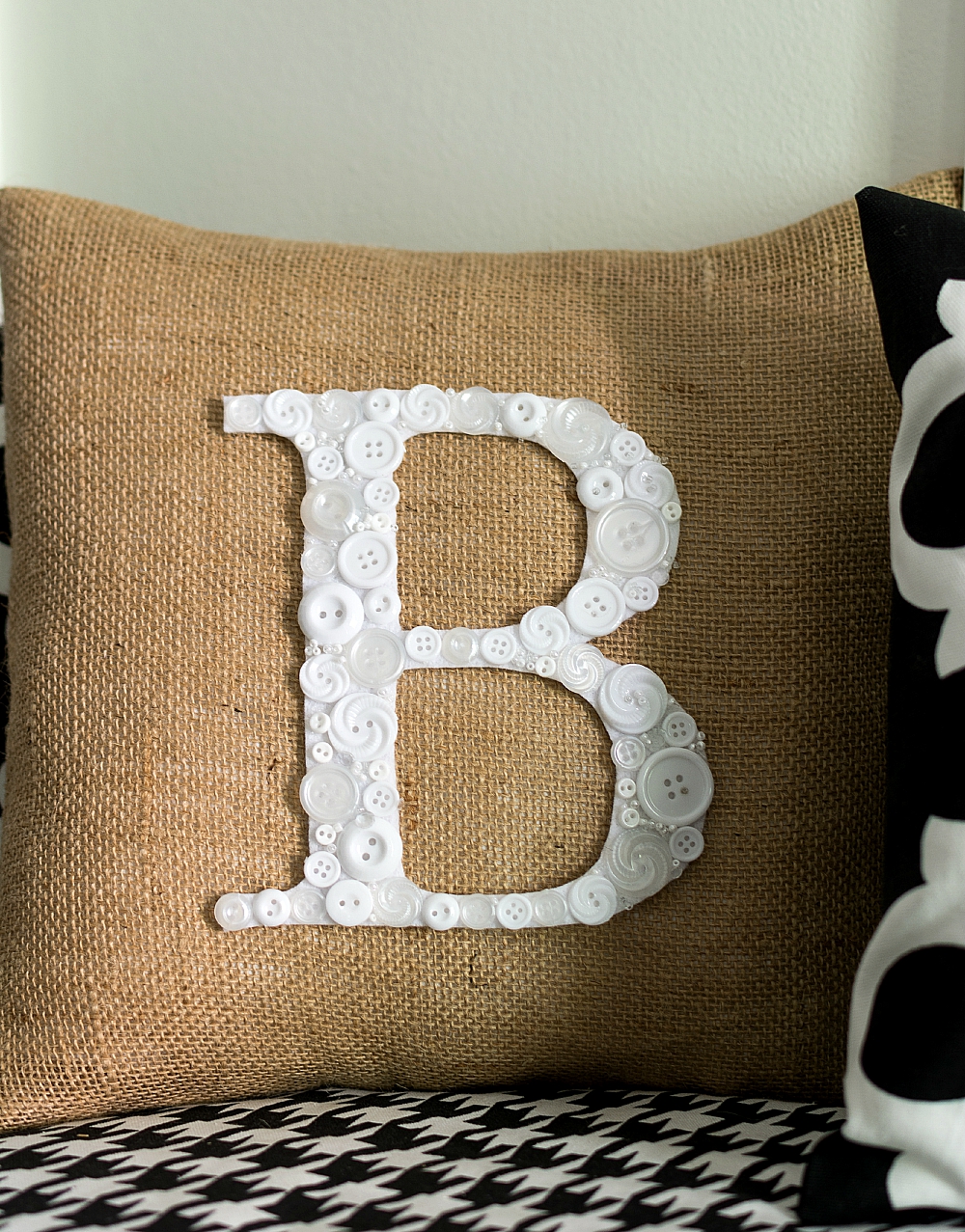 How To Make Button Monogram Pillow