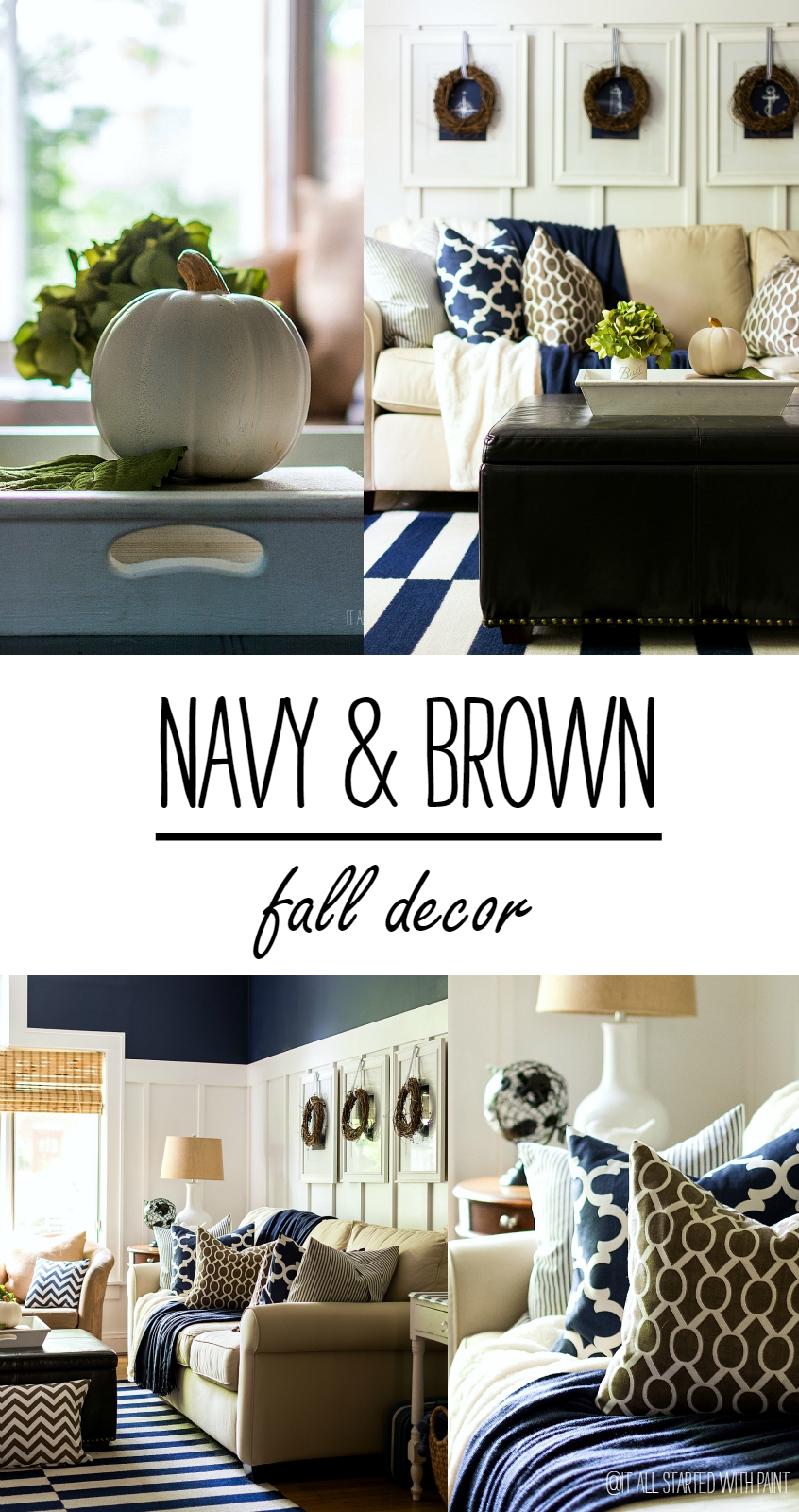 Fall Decor In Navy And Blue