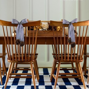 Navy & Brown Dining Room Decor for Fall