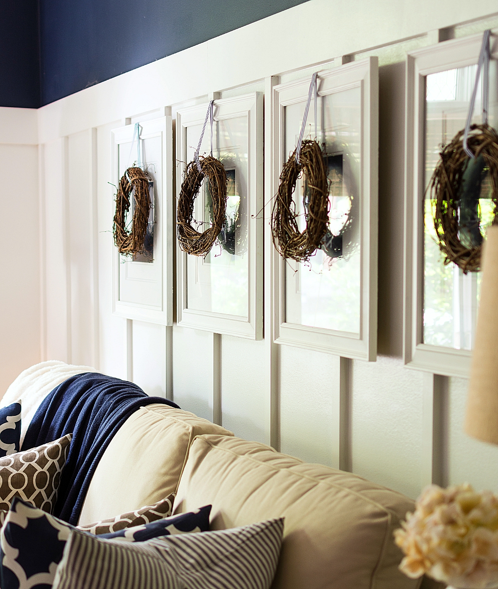 Fall Decorating Ideas: Update Artwork with Wreaths and Ribbons