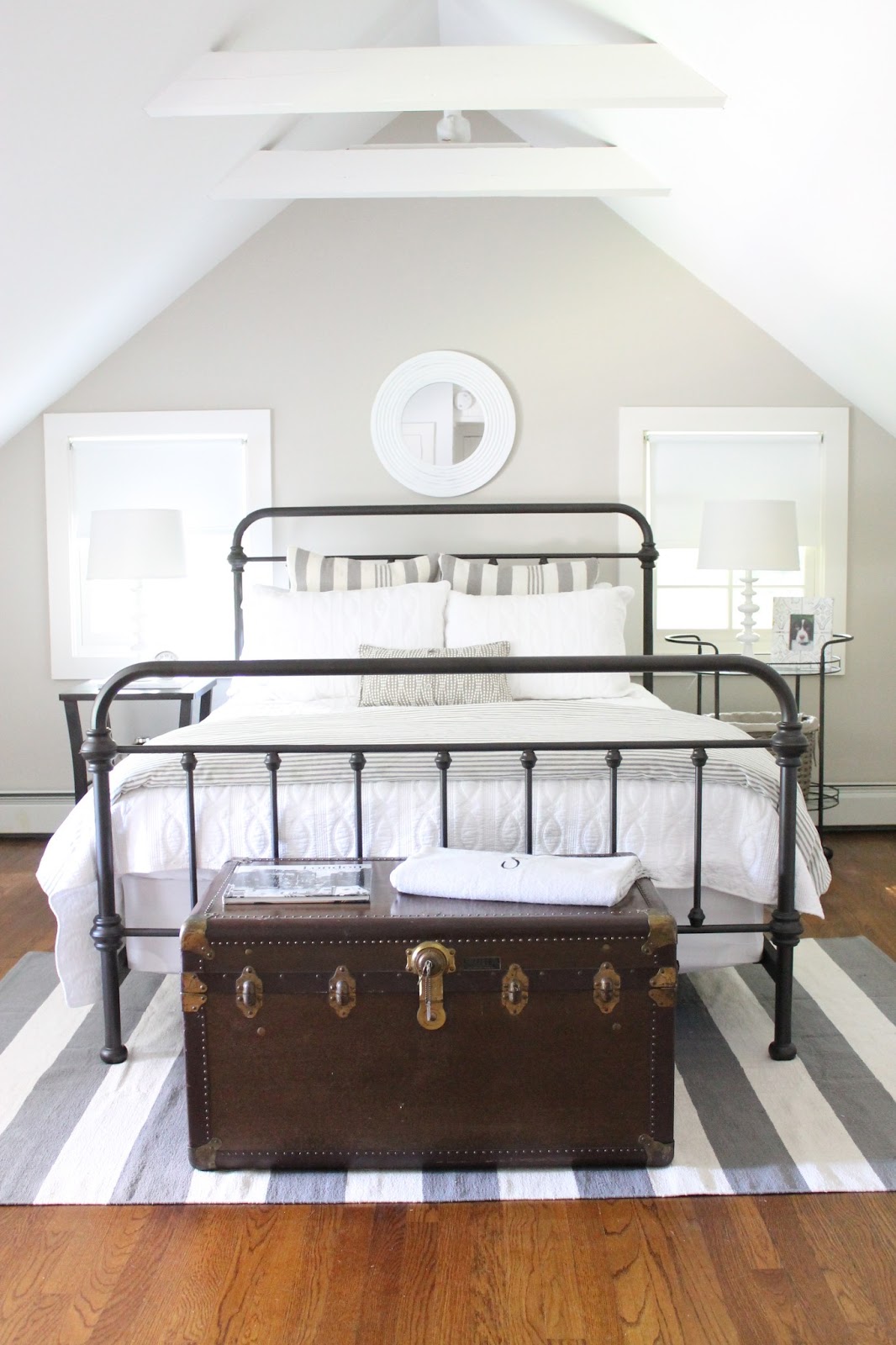 Black Iron Bed in Farmhouse Bedroom
