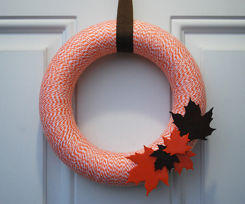 Fall Wreath With Painted Leaves