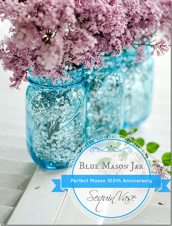 Mason Jar Craft with Blue Mason Jars