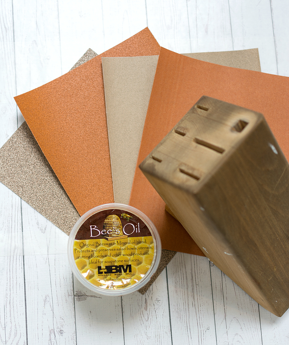 How To Refinish a Butcher Block Knife Block