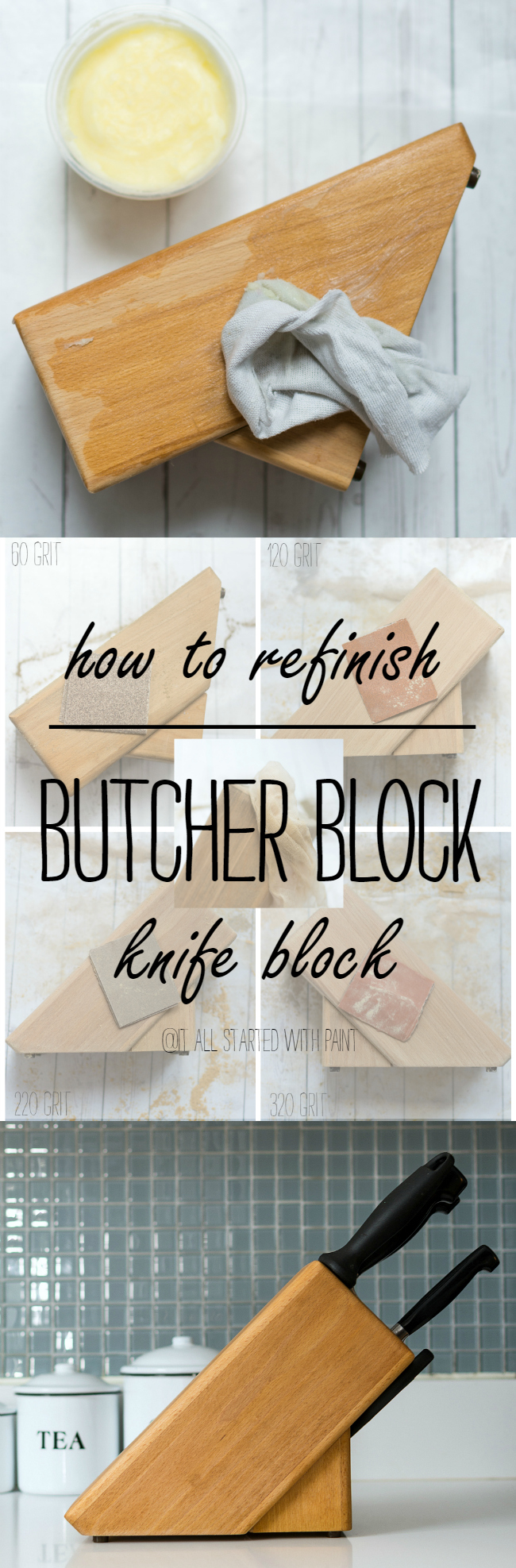 How To Refinish A Butcher Block Knife Block