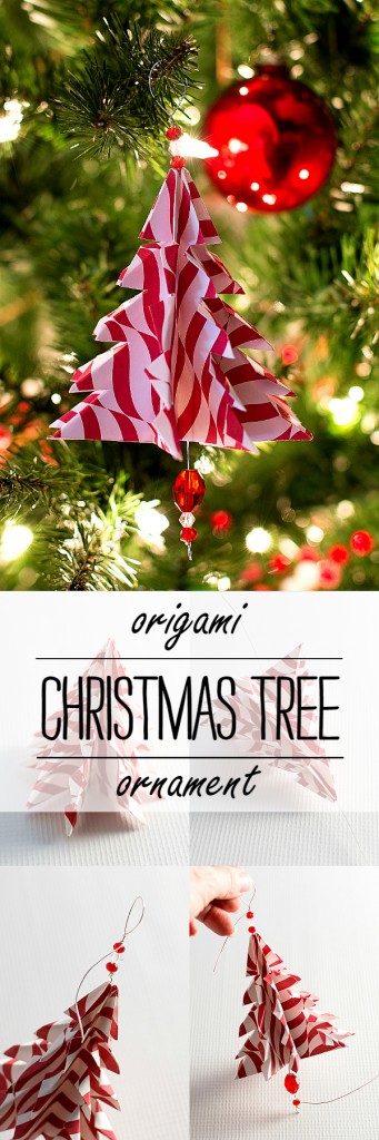 Christmas Craft Ideas: Handmade Ornament from Paper. Handmade Christmas Ornament with Paper. Paper Oragami Tree Christmas Ornament. How to Make a Paper Tree Christmas Ornament. Oragami Ornament DIY.