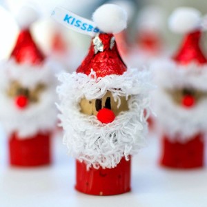 Wine Cork Kisses Santas