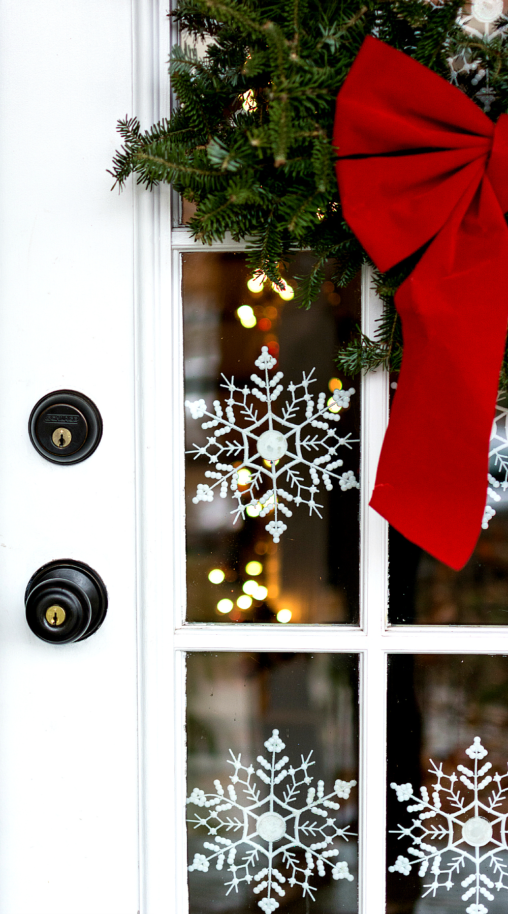 Door Decor for Christmas Door with Snowflakes