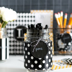 How To Organize Your Desk with Mason Jars