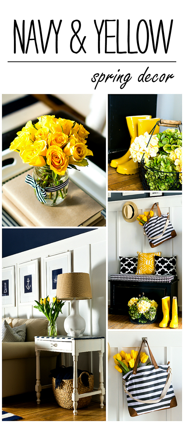 Navy Yellow Decorating Ideas for Spring
