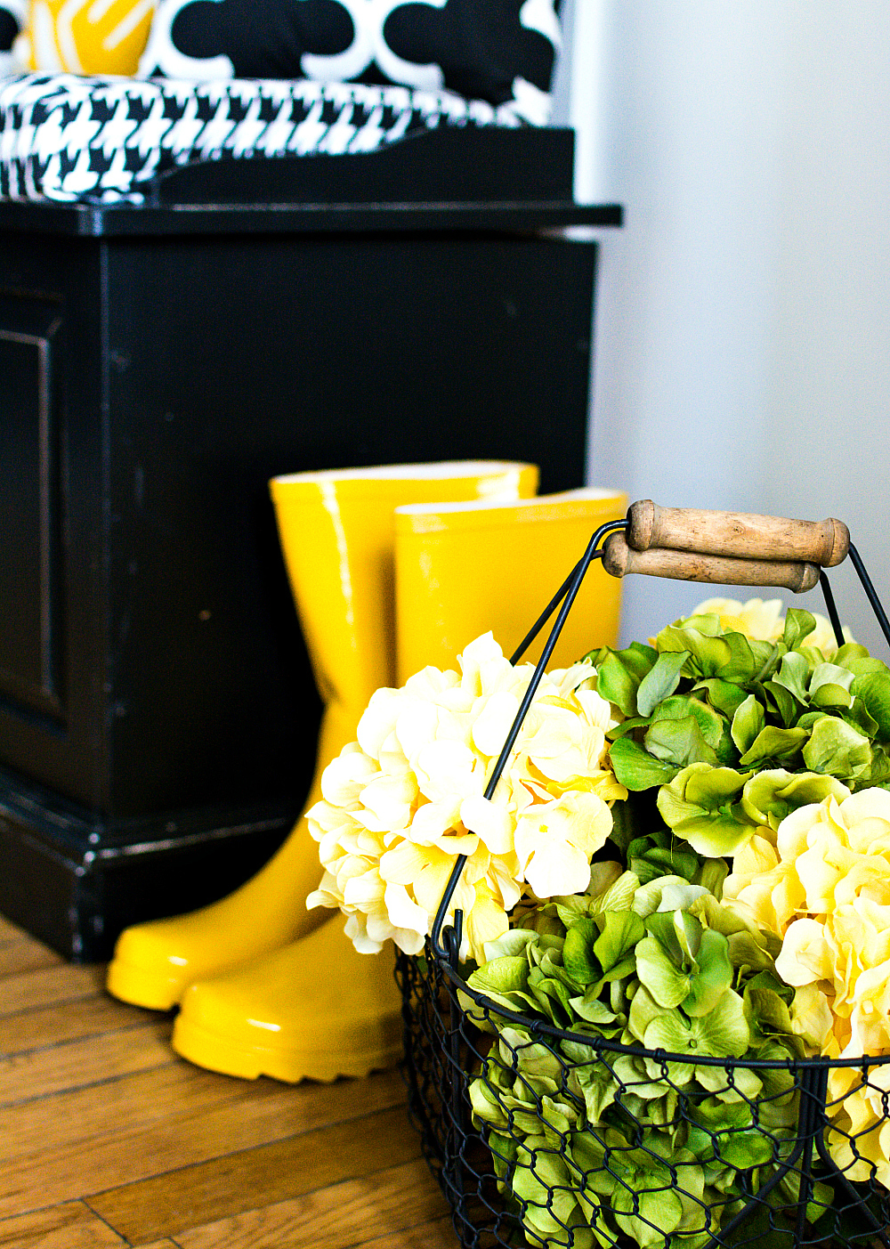 Spring Decorating Yellow Rainboots