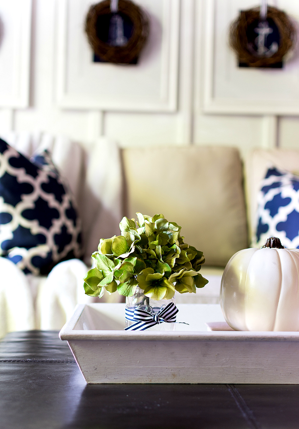 Navy White Living Room