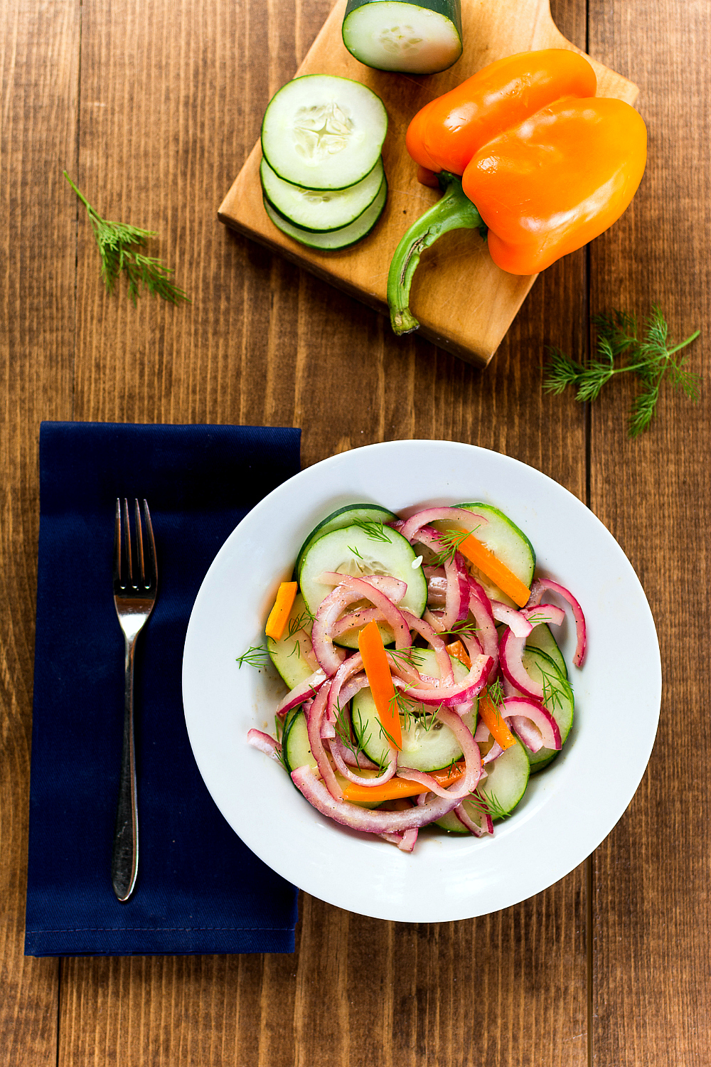 Weight Watchers Cucumber Salad with Pickled Onions