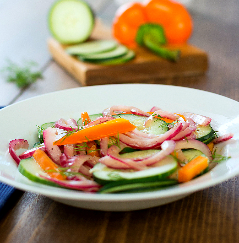 Weight Watchers Cucumber Salad with Pickled Onions