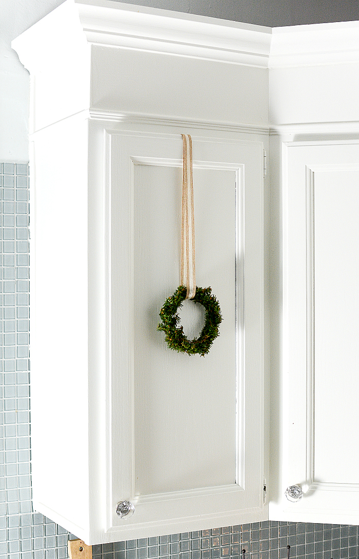 How to Hang Wreaths on Kitchen Cabinet Doors