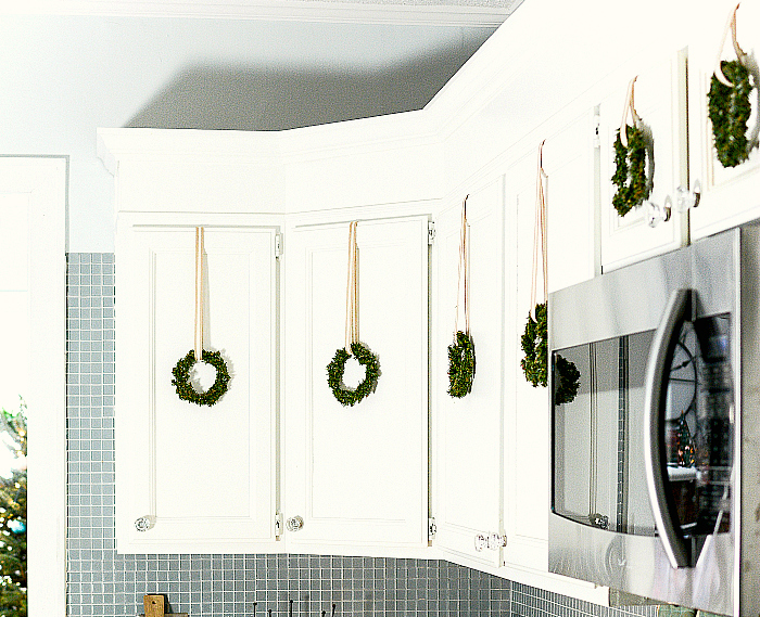 How to Hang Wreaths on Kitchen Cabinet Doors