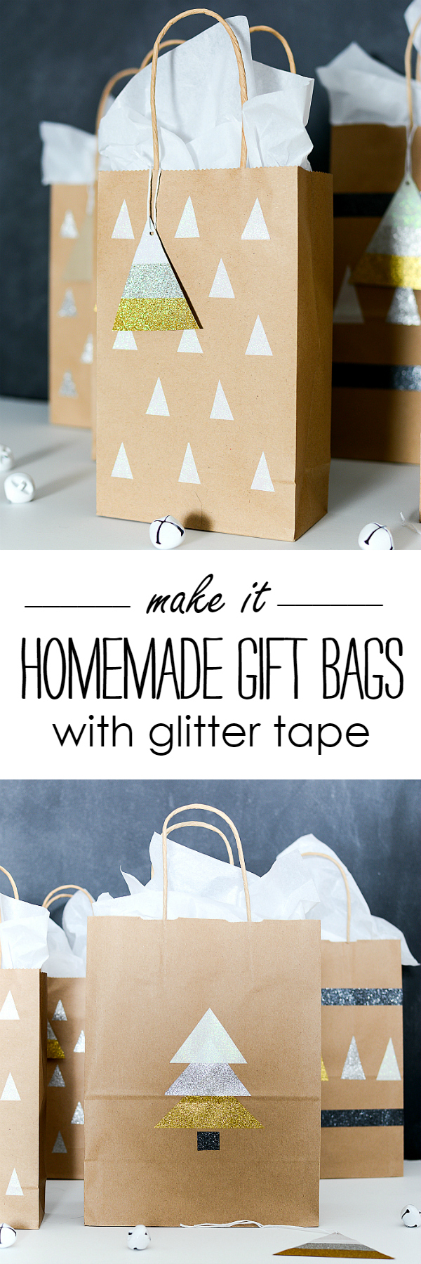 Homemade Gift Bags and Tags with DUCK Glitter Tape @It All Started With Paint