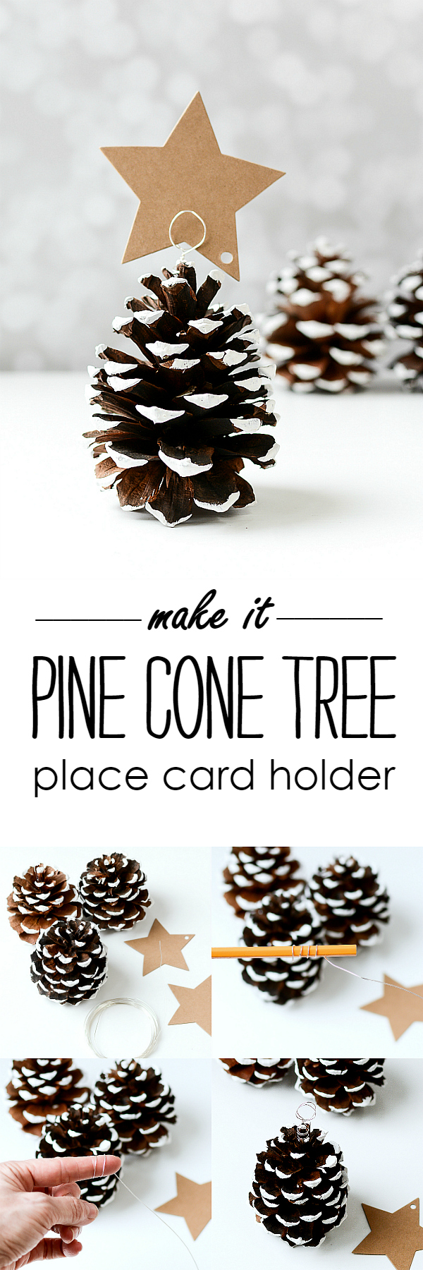 Pine Cone Christmas Tree Place Card Holders @It All Started With Paint