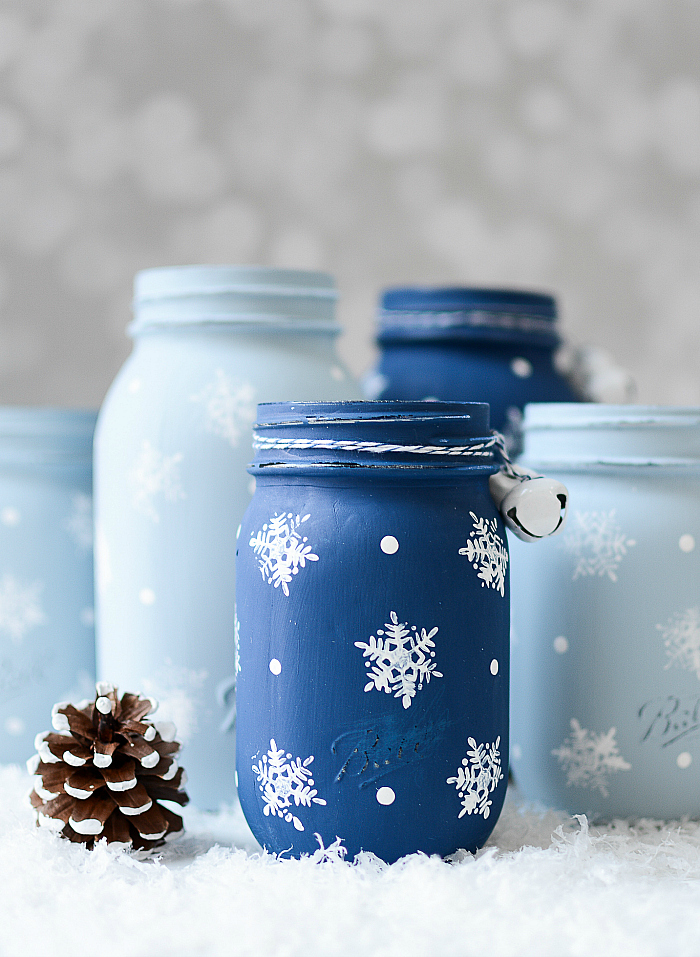 Snowflake Mason Jars - It All Started With Paint