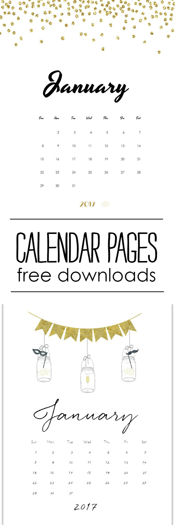 Free Calendar Pages 2017