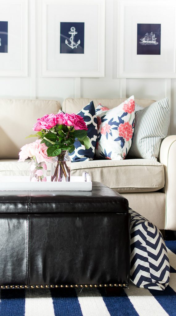 Pink and Navy Living Room - It All Started With Paint