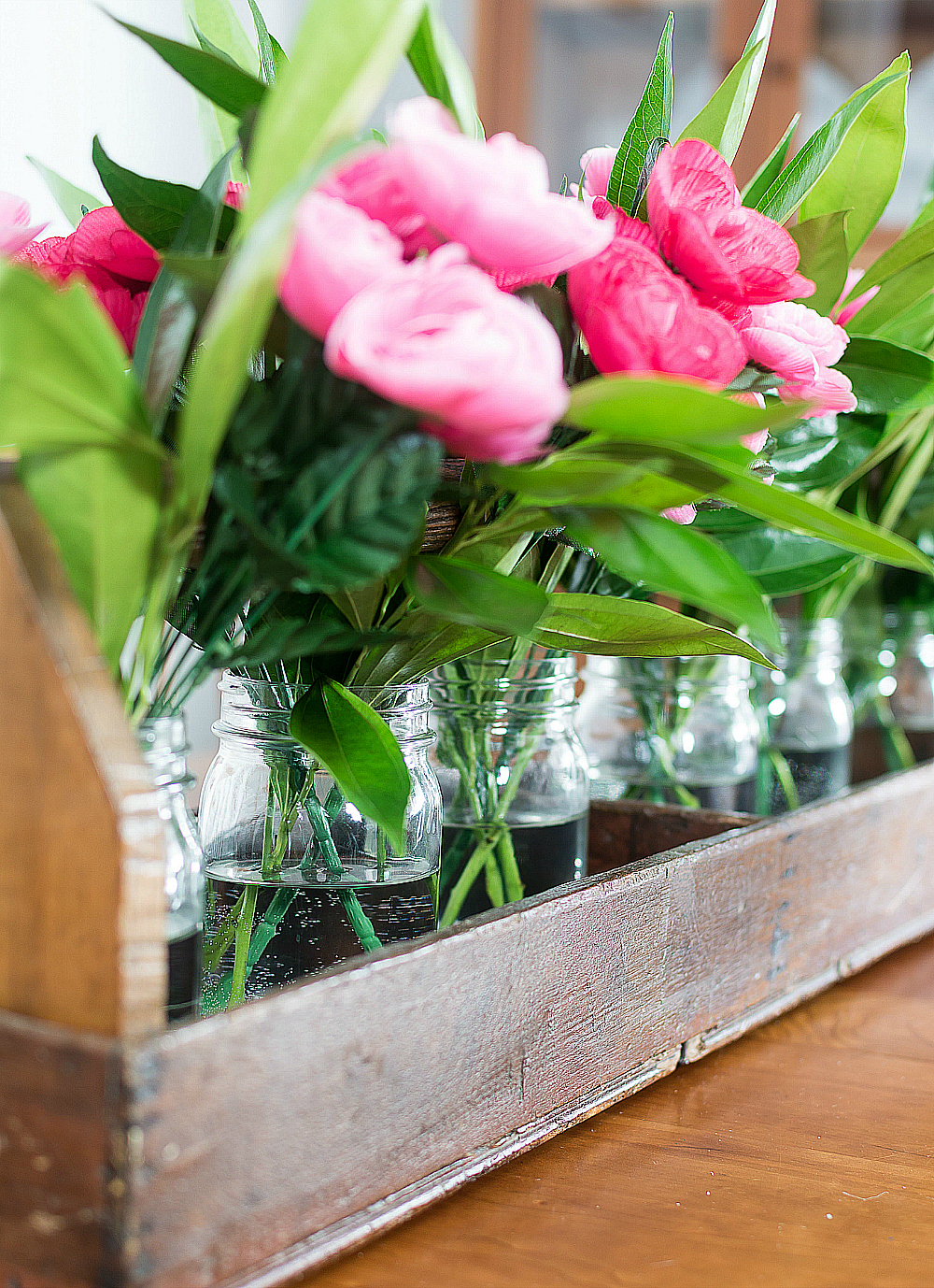 Spring Decorating Ideas - Shaker Dining Room Navy & Pink for Spring