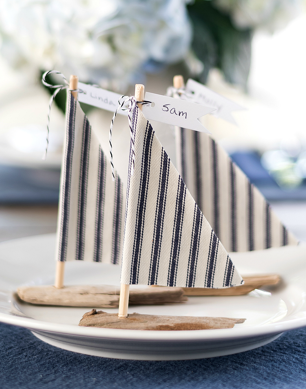 Driftwood Sailboat Place Card Holders