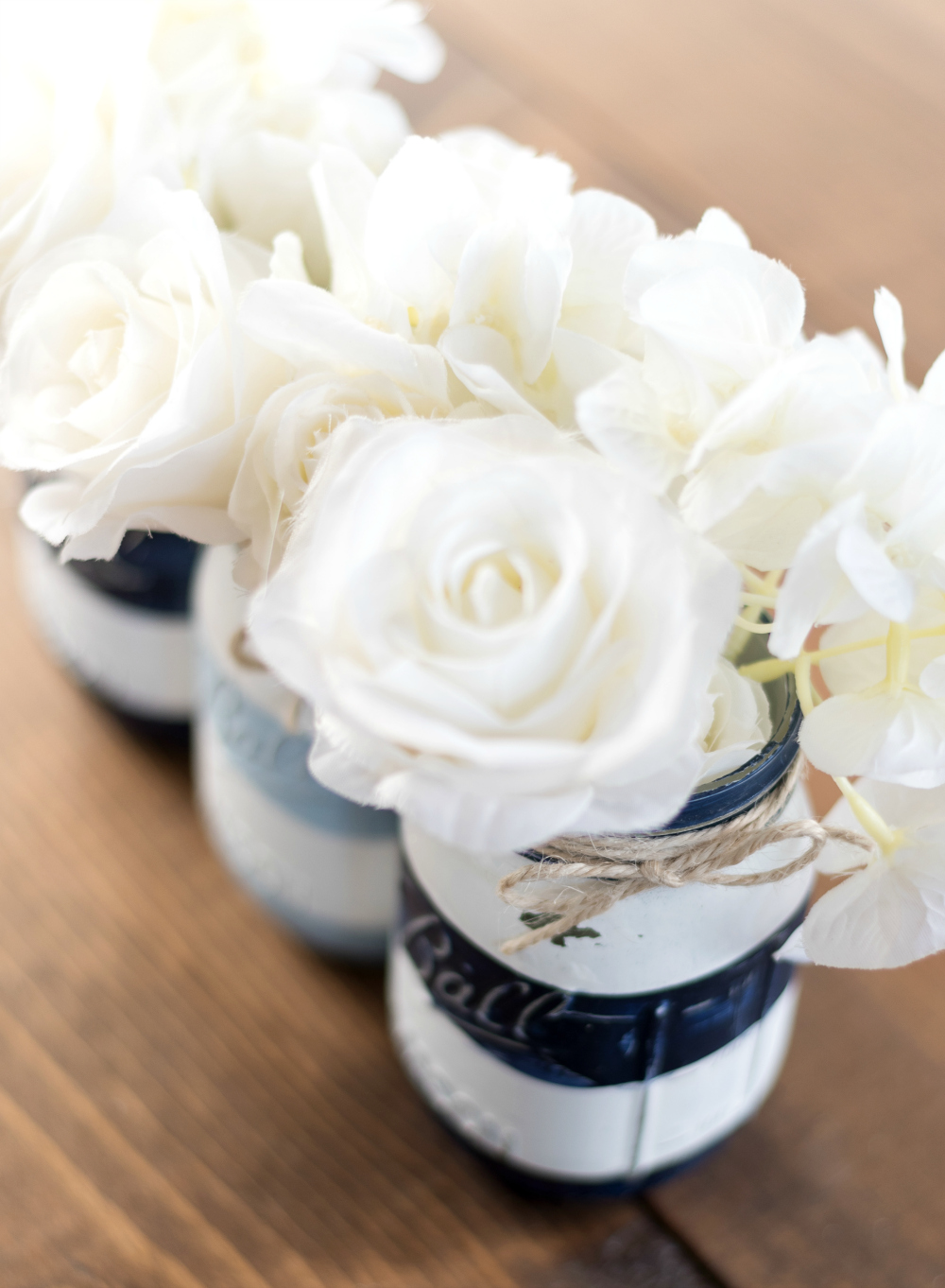 Nautical Striped Mason Jars