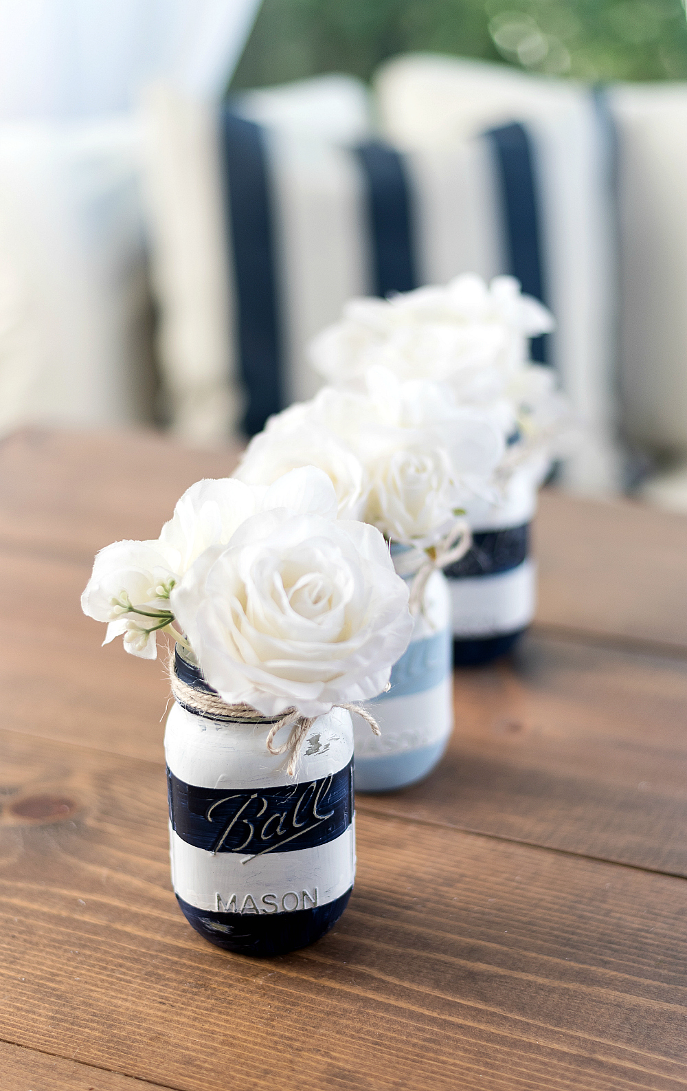 Coastal Mason Jar - Beachy Mason Jar - Painted Distressed Mason Jar @itallstartedwithpaint.com