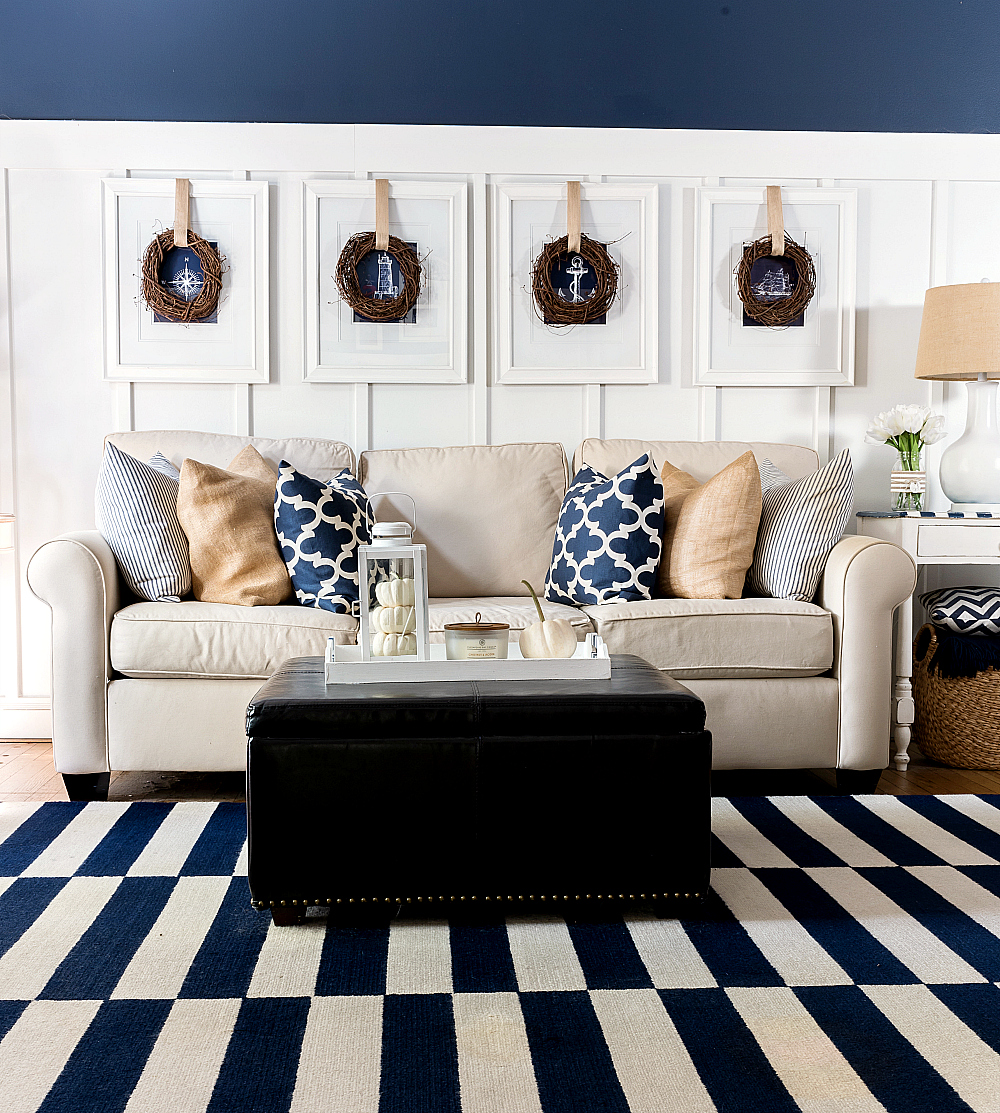 Fall Decor in Navy & White - Neutral Fall Decor Ideas