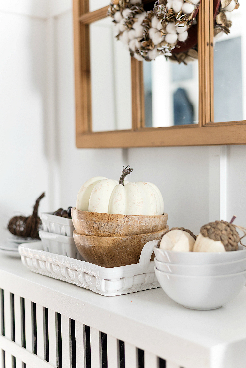 Decorating with White Pumpkins for Fall