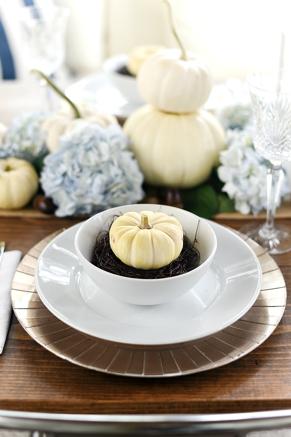 White Pumpkins Place Setting