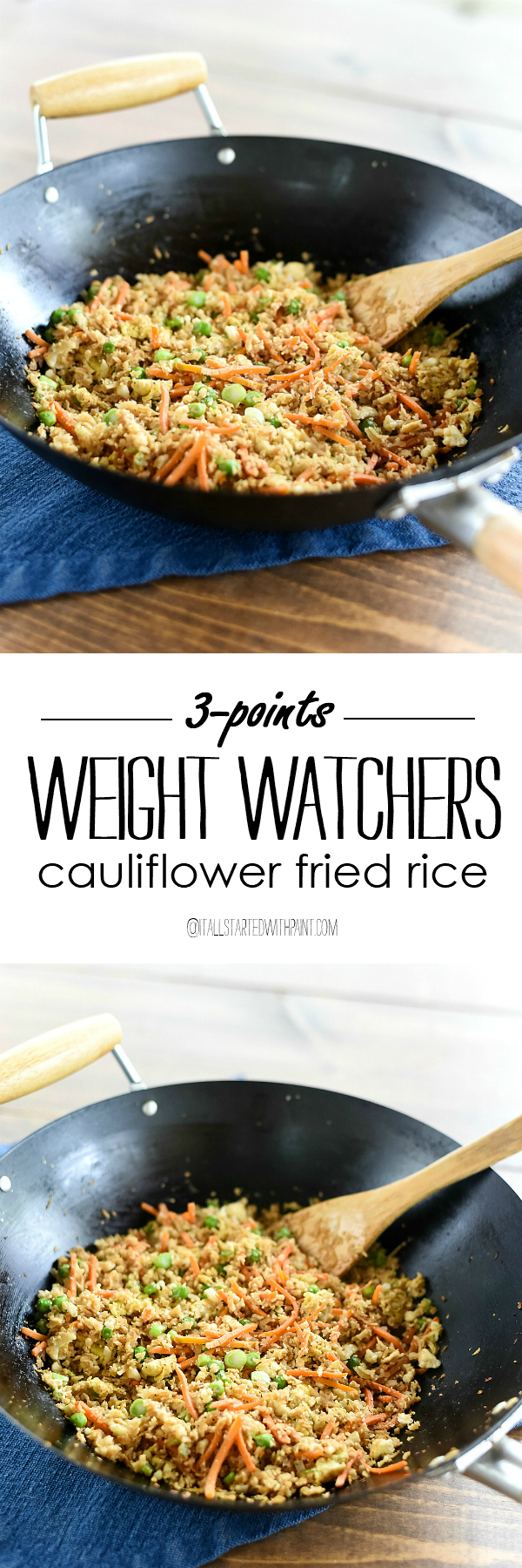 Weight Watchers Cauliflower Fried Rice - Cauliflower Recipe Ideas - Weight Watchers Entree Ideas - Low Point Weight Watchers Recipe Ideas