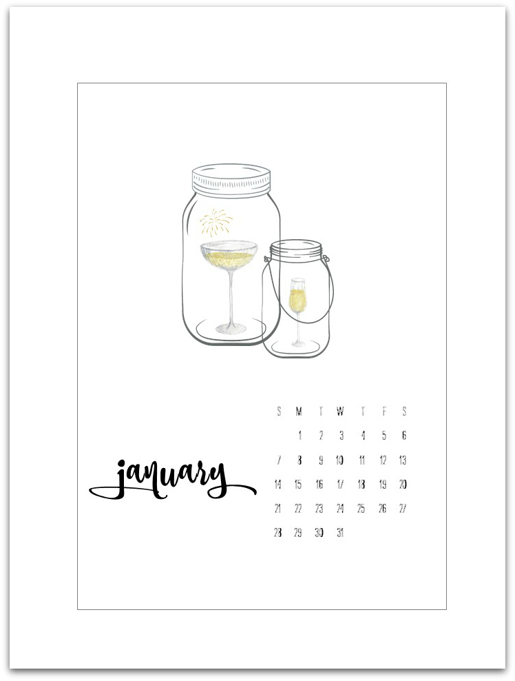Mason Jar Calendar Page Printable