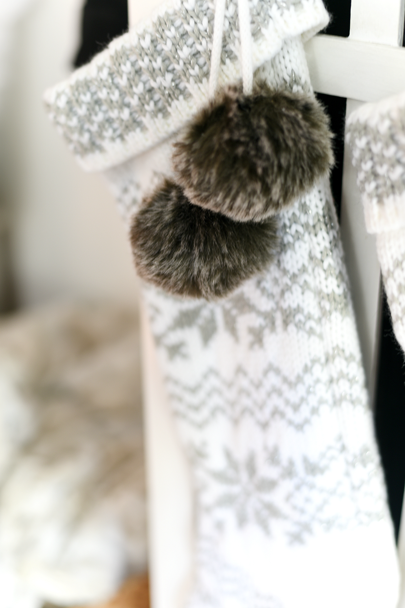 Knit Stockings - Sweater stockings - Target Knit Christmas Stockings - Gray and White Christmas Sweater stockings