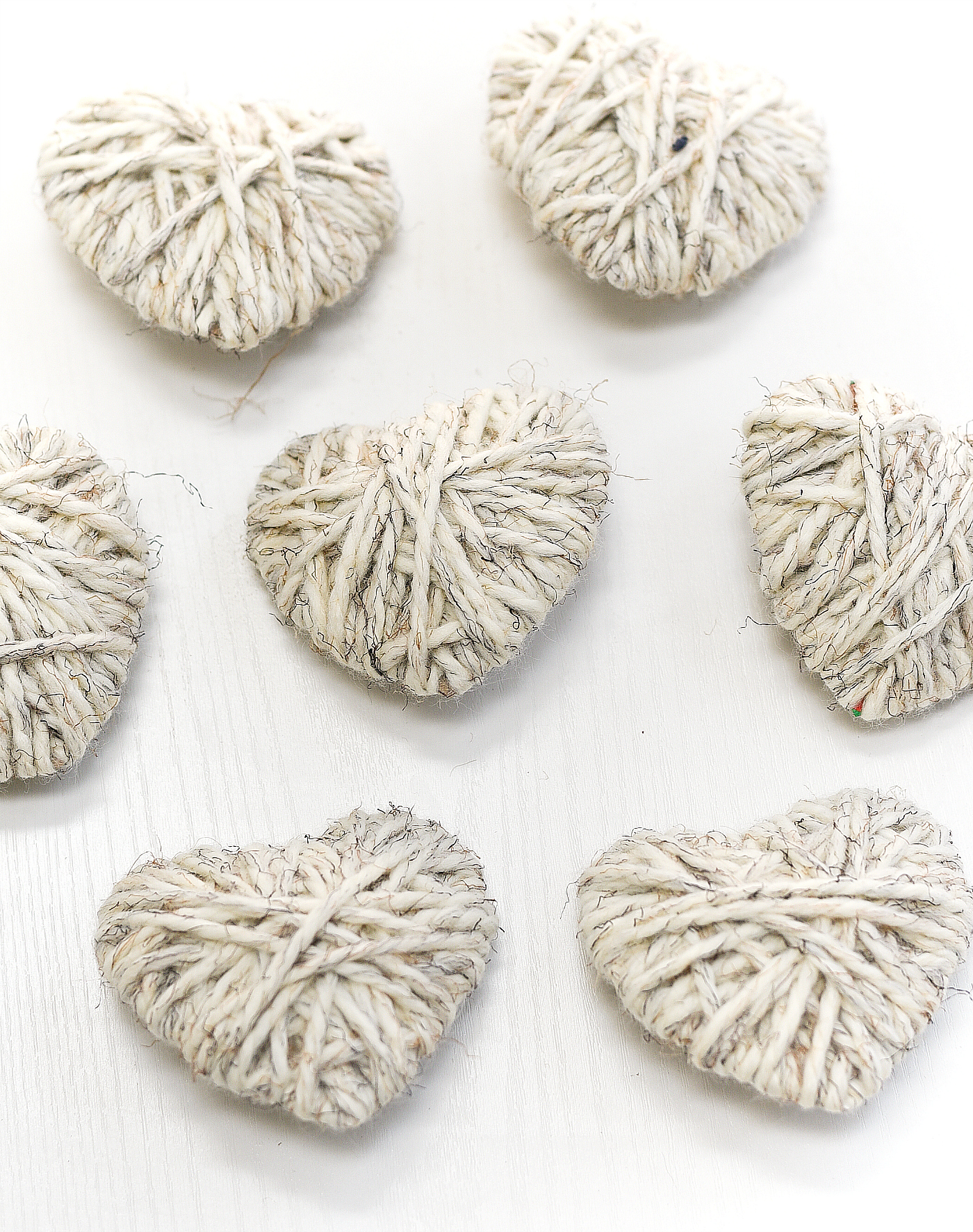 Yarn Wrapped Hearts - Neutral Valentine's Day Craft & Decor Idea - Valentine Craft Ideas - Easy Valentine Craft Ideas