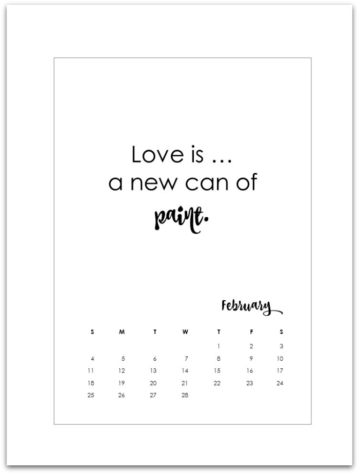 February 2018 Calendar Page Printable