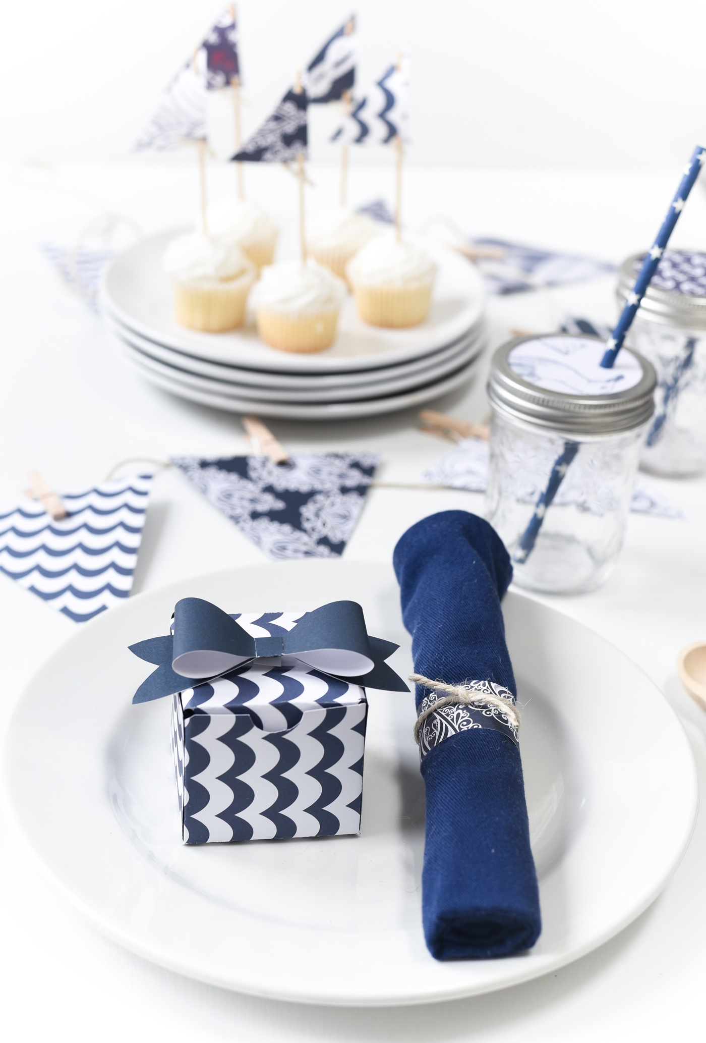 Summer Nautical Navy And White Party Ideas with Paper - It All Started With  Paint