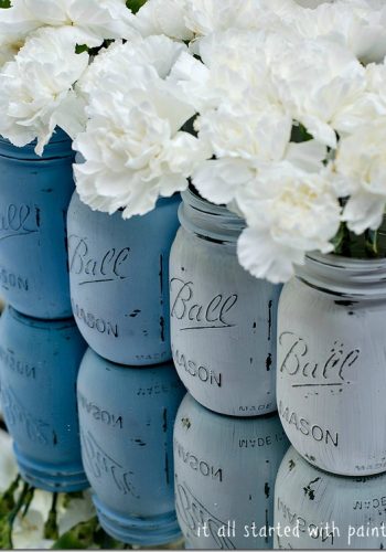 Ombre Mason Jars - Blue Ombre Mason Jar Craft