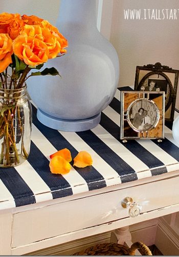how to paint stripes on a table top