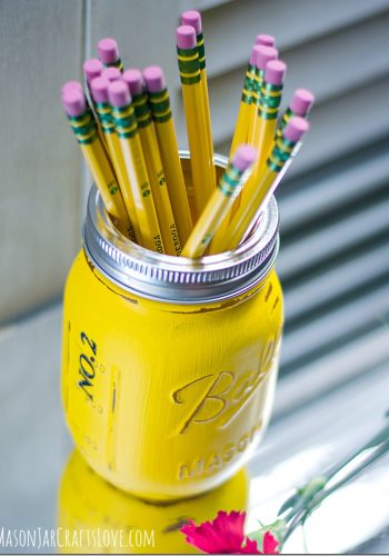 mason jar teacher gift pencil holder