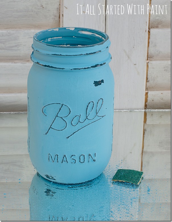 Painted and distressed mason jars – The Vintage Artistry