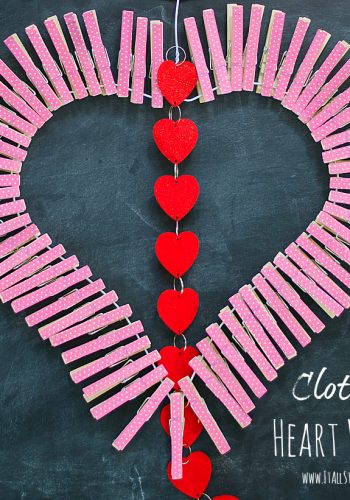 valentine craft idea wreath using clothespins