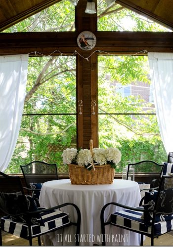 Screen Porch blue and white