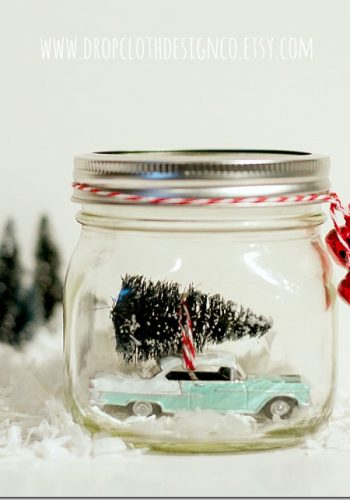 snow globe mason jar