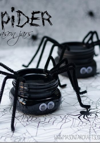 halloween craft spider mason jar