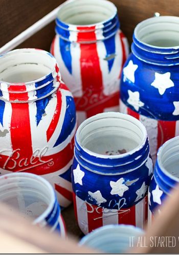 american flag mason jars red white blue