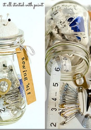 mason jar craft idea sewing kit